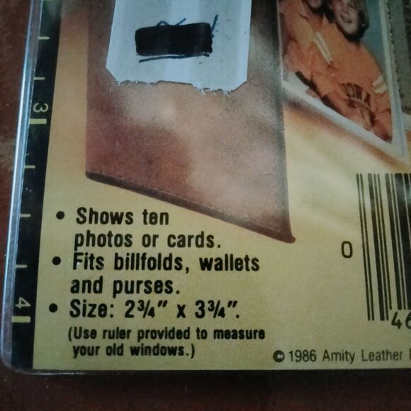 Amity Tri Fold Wallet Insert Card Holder Windows Photo Billfold Vintage USA 1986 - Picture 2 of 2